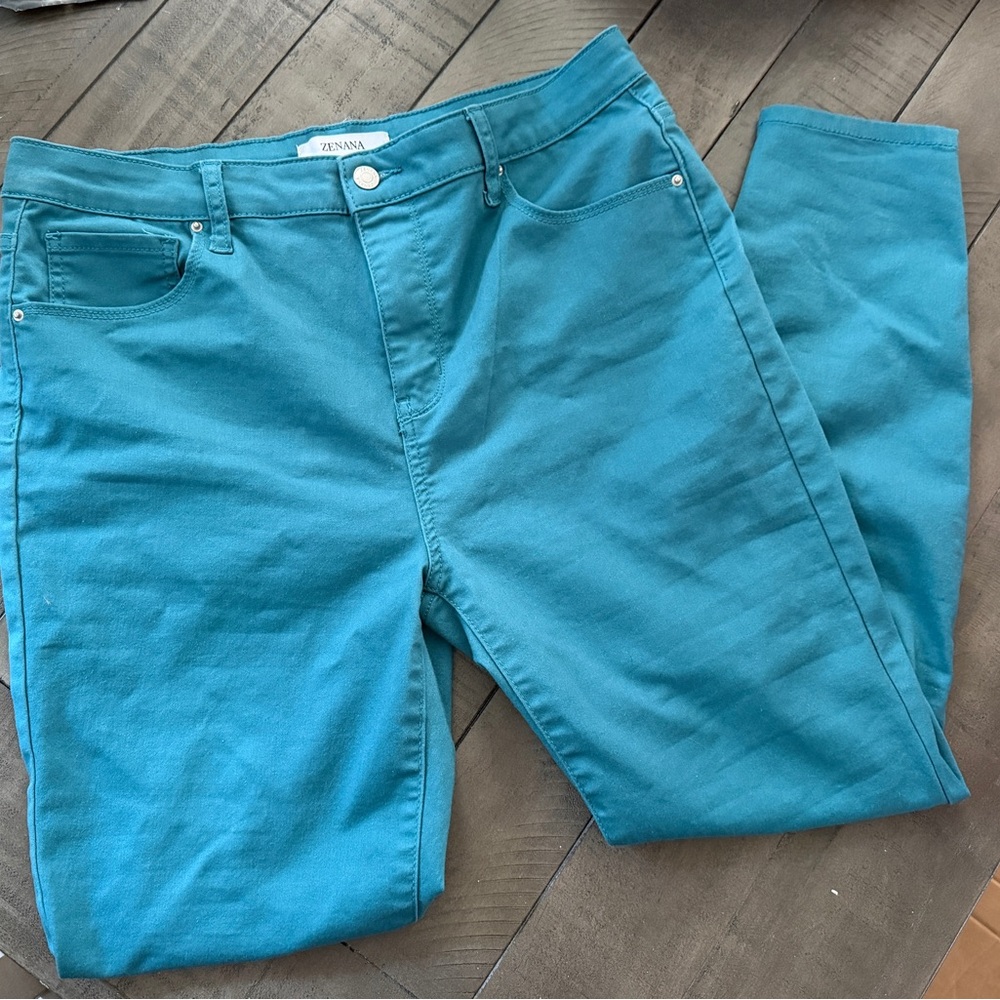 Zenana Outfitters Teal Skinny Jeans